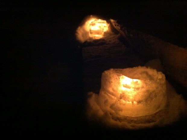 candles in the snow