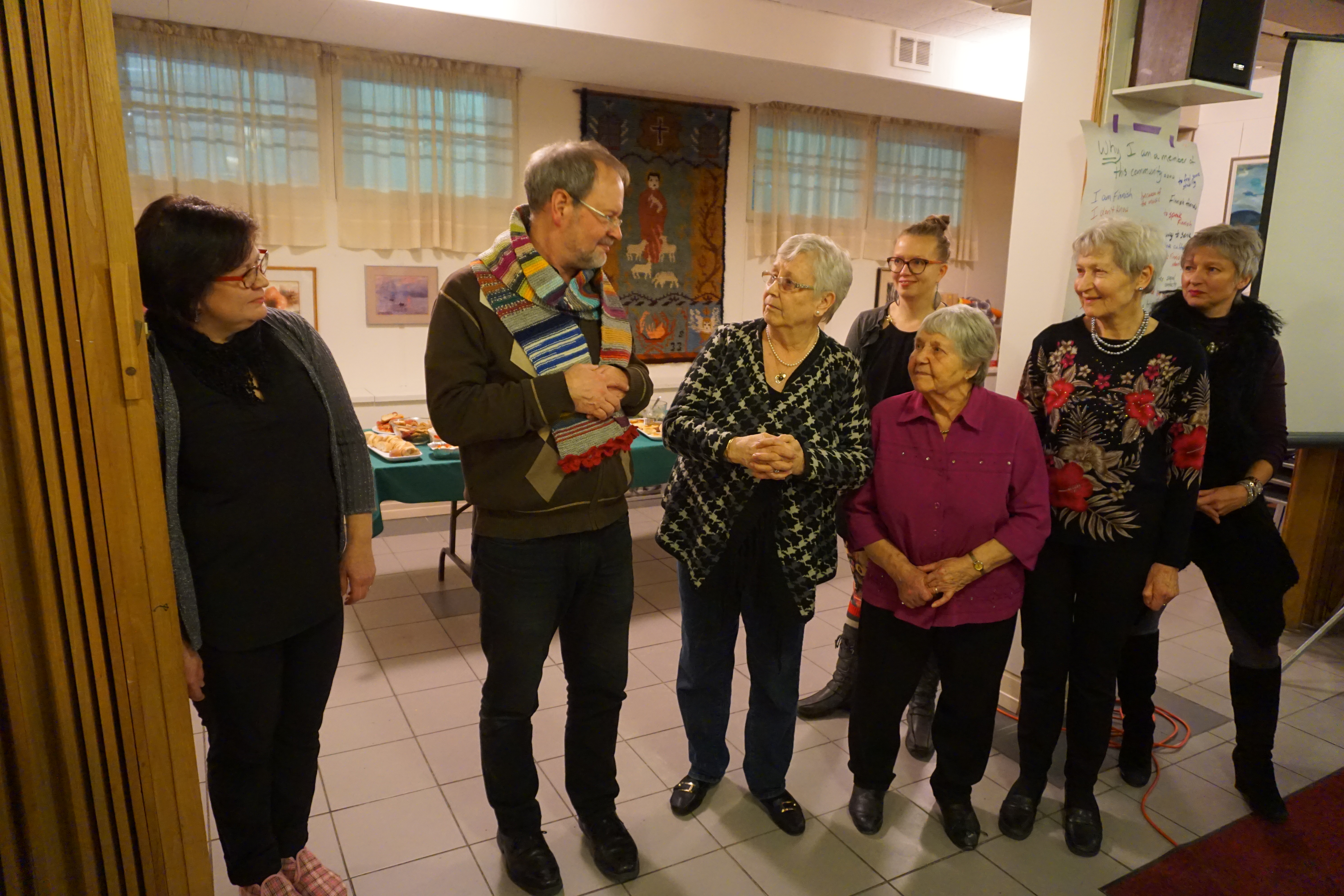 Matthew squares off with Scarf Women